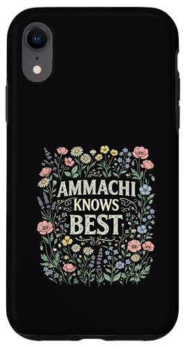 Ammachi Knows Best Cute Floral Grandma ���p �X�}�z�P�[�X iPhone XR �p