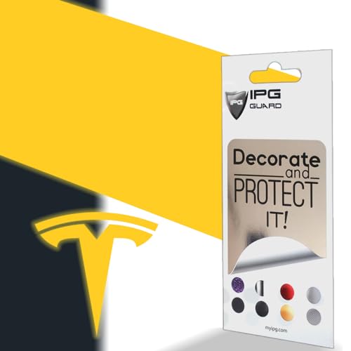 Image of IPG Compatible with Model Y Decal (8 Logo Set) Stickers Set Personalize Your Vehicle (Reflective Series - Yellow)