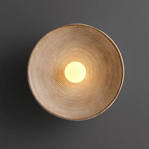 Lámpara de pared japonesa circular para pasillos oscuros con luz cálida