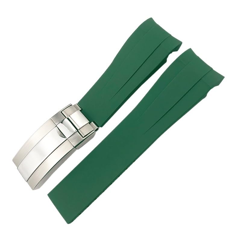 VELORE Correa de goma de 21mm y 22mm apta para Rolex DEEPSEA Sea-Dweller Submariner, correa de silicona deportiva resistente al agua en azul y negro(Dark Green,44mm DEEPSEA)