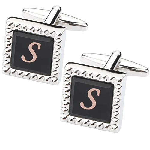 Mancuernillas clásicas para hombre con iniciales y caja regalo miniatura 1