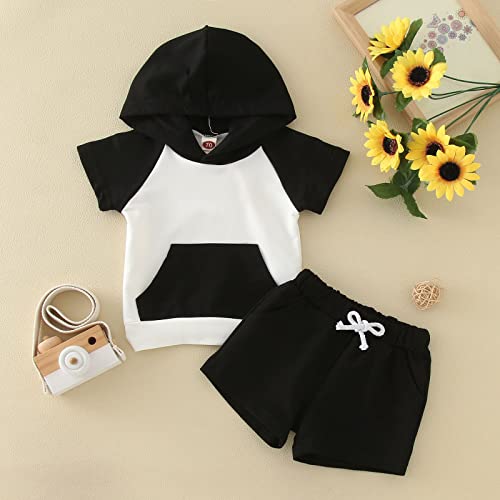 Roupas infantis meninos crianças bebês recém-nascidos meninos manga curta com capuz camiseta tops sh