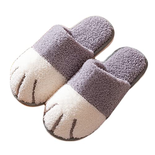 Produktbild von Hausschuhe Damen Winter, Unisex Slipper Mit Tiermotiv, Plüsch Warm