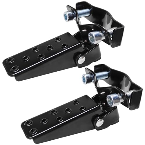 Sbulhia 2 PCS Foldable Foot Pedals for Motorcycle Metal Clamp-On Type Bicycle Rearsets Foot Rest Universal Folding Footpegs for Mini Bike Go Karts Scooter Motorcycle Accessories