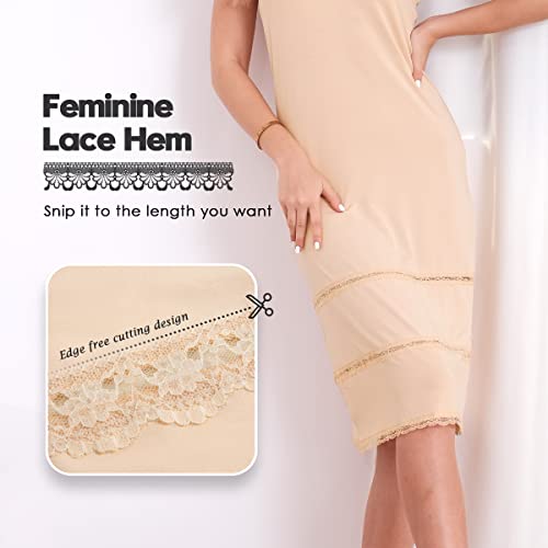 Mancyfit Women's Tube Top Dress Slip Sleeveless Underdress Invisible Straps Nude Medium #TOP2