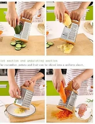 Kitchen Grater Slicer, 20cm, Red Vegetable & Fruit Grater & Slicer (1)