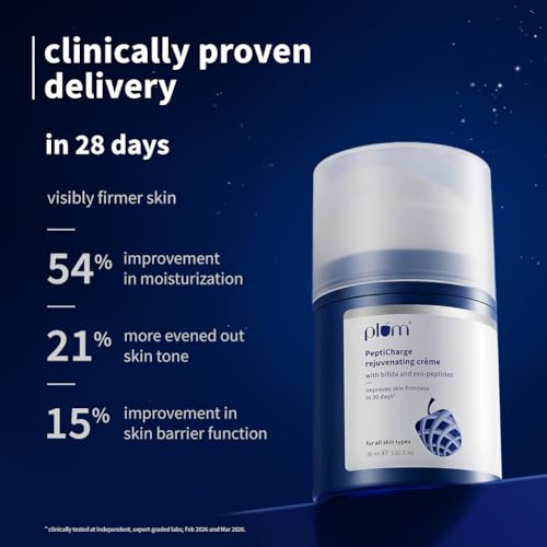 Image of Plum Clear & Firm Skin Duo | Black Rice & Niacinamide-TXA 10% Night Clarity Jelly Serum 25g + PeptiCharge Rejuvenating Creme 30g | Reduces Dark Spots, Acne Marks & Improves Skin Firmness