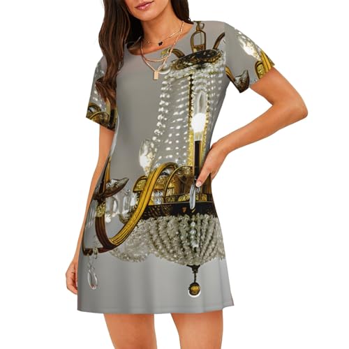 Robe de nuit légère anti-transpiration en maille respirante pour femme