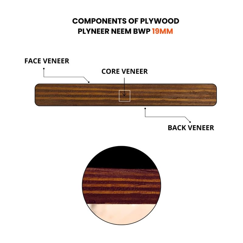 Image of Plyneer Zarc Neem BWP Plywood Premium Gurjan Wood, Waterproof & Durable for Kitchen & Bathroom Makeovers| Available in (19mm)-8ft x 4ft
