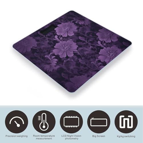Báscula digital inteligente morada para peso corporal, precisa y duradera miniatura 3