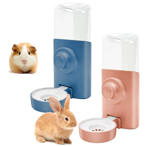 2 Stück Automatischer Trinkflasche Kaninchen, 600ml Hängend Haustier Wasserspender, Kaninchen Automatischer Wasserspender, für Meerschweinchen Hasen Chinchilla Frettchen Hamster