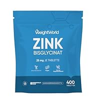 Zink Tabletten - 400 vegane Tabletten - 1+ Jahr Vorrat - Zinc trägt zur Aufrechterhaltung eines normalen Testosteronspiegels im Blut bei (EFSA) - Zink Bisglycinat - WeightWorld