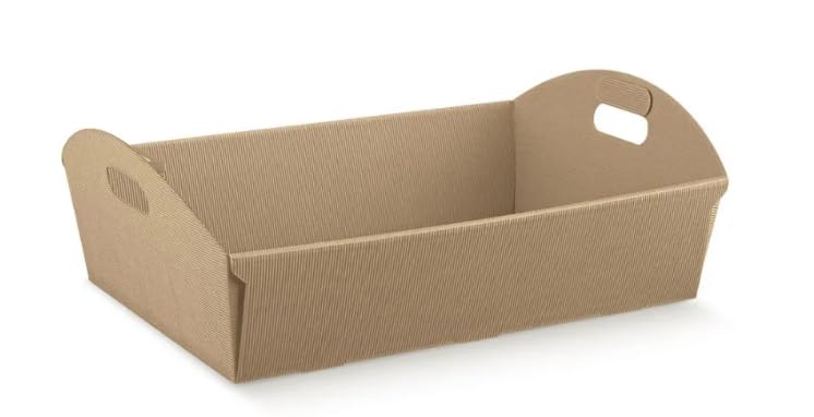 Cesto Regalo in Cartone Ondulato Avana (cm 43x30; altezza cm 11 - cartone onda avana, 30 pezzi)