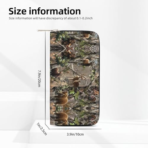 Wildlife Hunting Deer Bear Elk Print Women Wallet Trendy Travel-Friendly 7.9X3.9in Casual Clutch Purse Gift for Ladies4