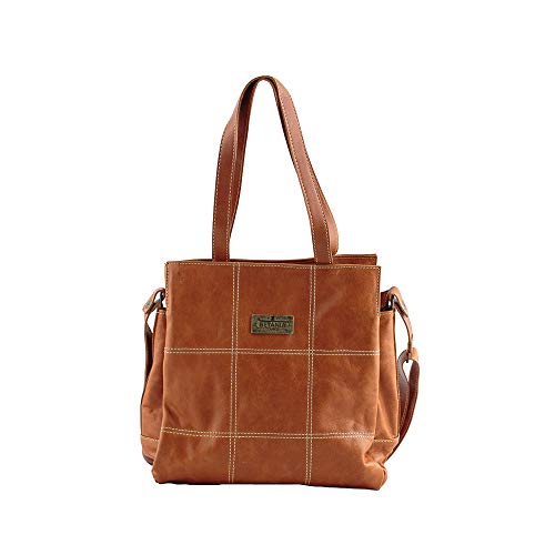 Bolsa Betina Transversal Social em Couro (Caramelo)