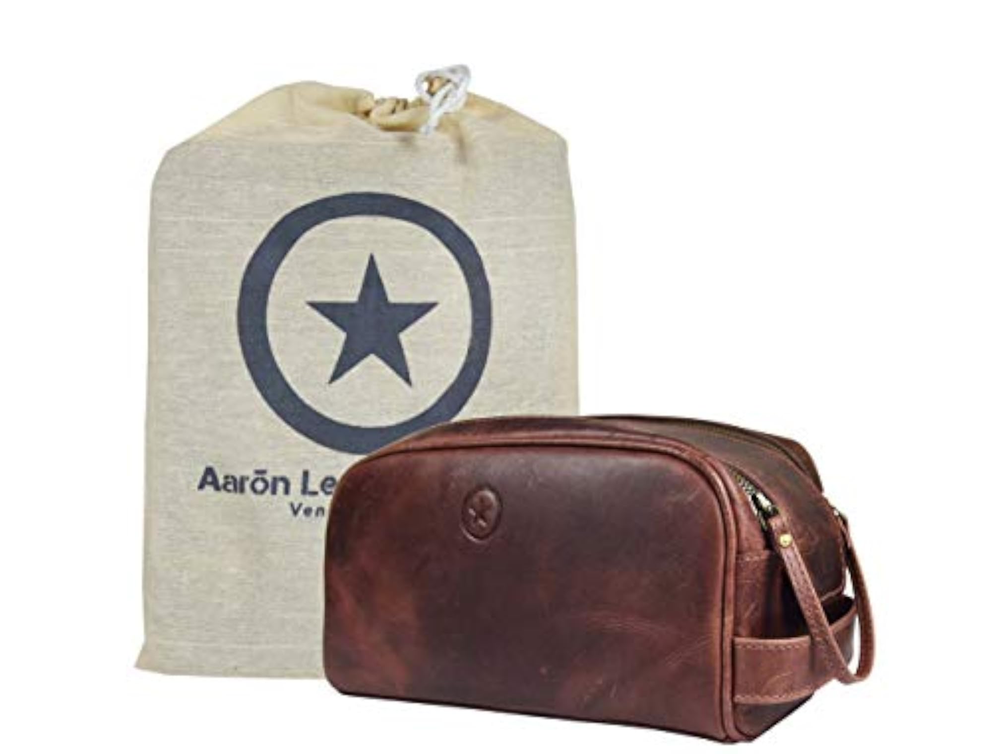 Men's Dark Brown Toiletry Bag, Grooming Travel Kit