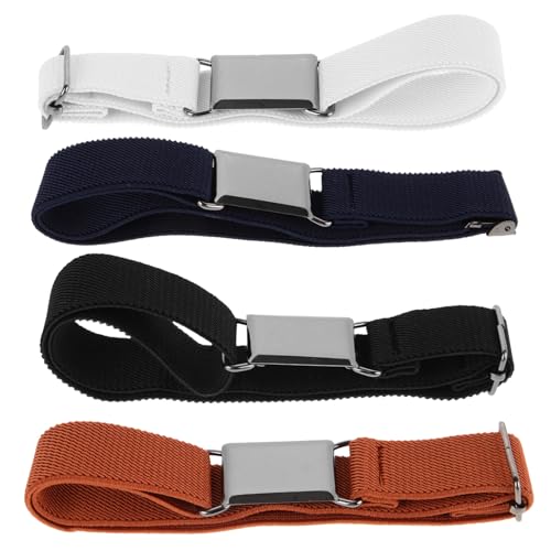 BESPORTBLE 4Pcs Elastic Belts for Boys Stretchy Waist Belts and Camel Durable and Stylish for Daily Wear and Formal Occasions