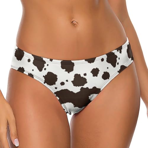 XUTSAKDCJ Womens Underwear No Show V Waisted Seamless Thongs Breathable Cow Print Panties Fashion G-string