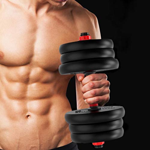 20KG Adjustable Weights Dumbbells Set,Adjustable Dumbbell Free Weights Dumbbells Set for Men and Women with Connecting Rod Can Be Used As Barbell for Home Gym Work Out Training - Thumbnail 7