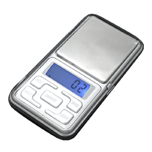 Báscula digital mini cristal LCD 500 gramos tono plata miniatura 1