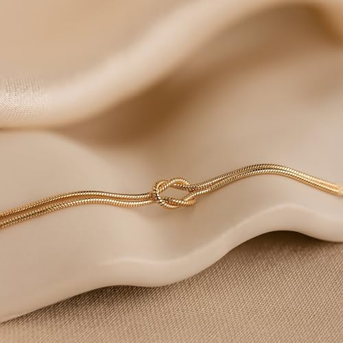 Bracelets for Women Matching Bracelets for Couples Love Knot Bracelet Dainty Snake Chain Forever Infinity Bracelet Adjustable Friendship Bracelet Jewelry Gifts for Women4