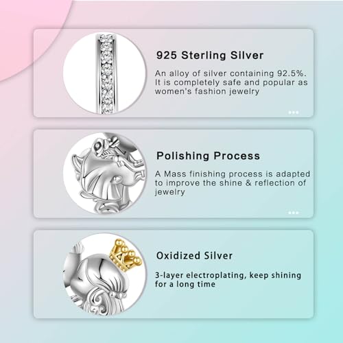 Image of LUXILLA Love You Best Friend Grandma Wife Heart Charm 925 Sterling Silver Charms Fit for Bracelets Necklace Jewelry Gift for Women