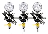 Kegco Secondary Regulator, Triple Gauge