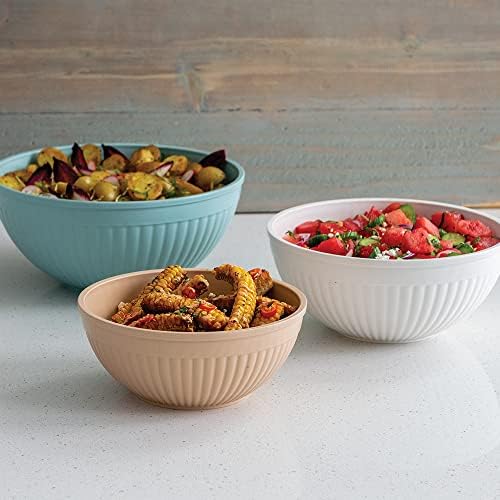 Nordic Ware Prep and Serve Mixing Bowls Set, 3-Piece, Earth-Tones - Thumbnail 4