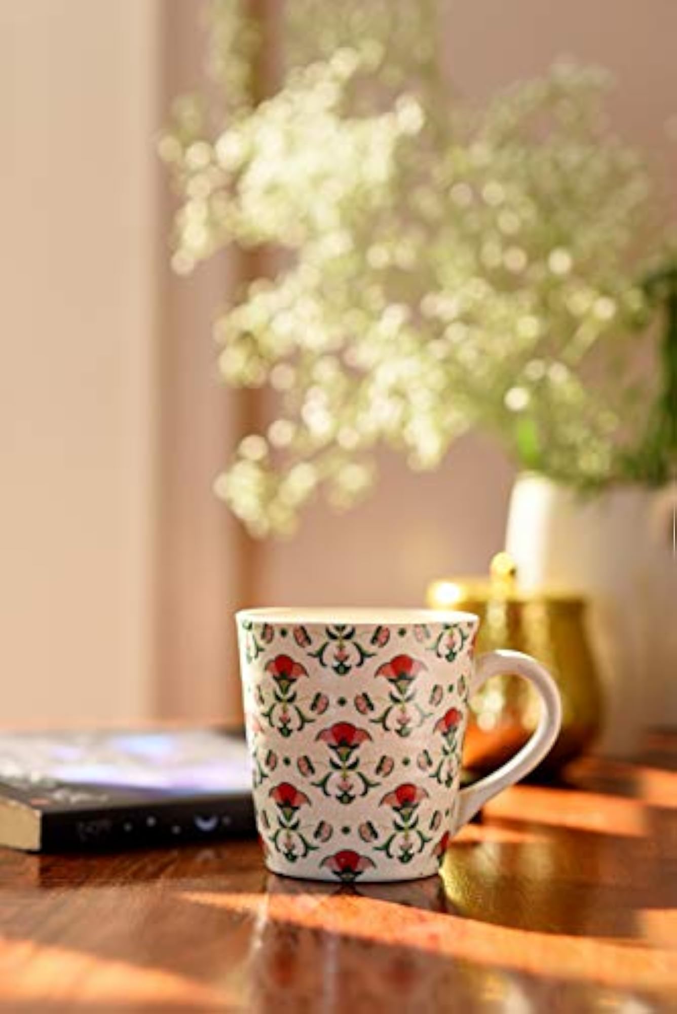 Assorted Stoneware Ceramic Coffee Mugs Set of 4