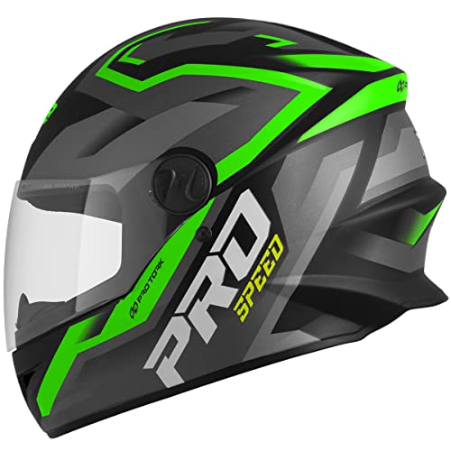 CAPACETE FECHADO PRO TORK R8 PRO SPEED FOSCO PRETO - VERDE TAM. 58