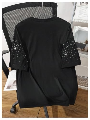 Men's Glitter Rhinestone T Shirts Crewneck Short Sleeve Casual Summer Tops Tee Shirt2