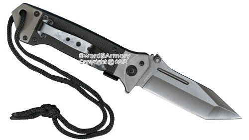 Etrading Assisted Opening Tactical Folding Knife G10 Handle 8Cr14Mov Steel Blade w/Pouch