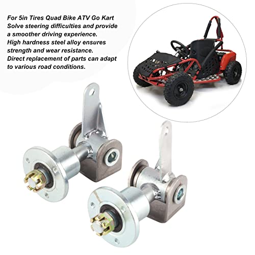 Front Wheel Hub 17mm 3 Stud Steering Knuckle Spindle with Bearing Flange for 5in Tires 6mm Studs, Direct Replacement for Go Kart ATV Quad Bike