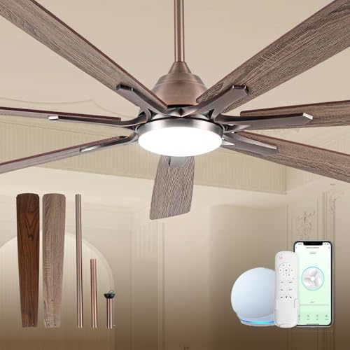 72Inch Smart Ceiling Fan with Alexa APP,Oil Rubbed Bronze Large