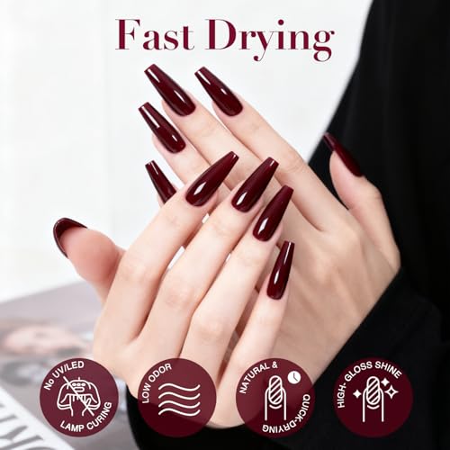 Image of AZUREBEAUTY Dark Red Quick Dry Nail Polish