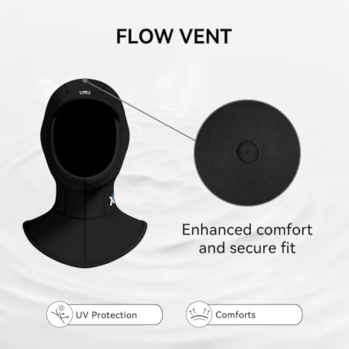 XUKER Neoprene Wetsuit Surf Hood for Men Women 5mm 3mm Wet Suit Hood with Fleece Lining for Ears Part Keep Warm in Cold Water