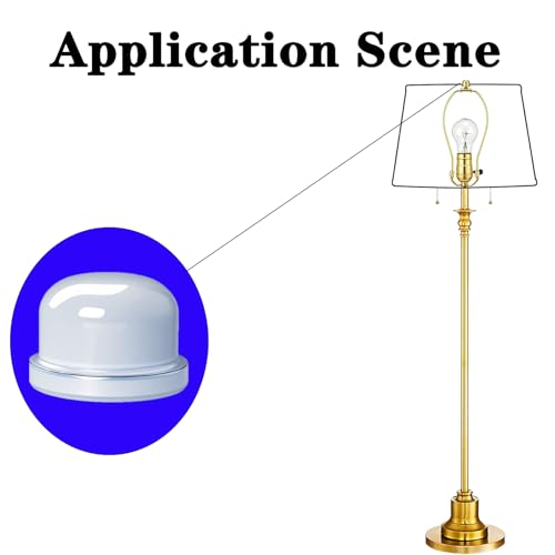 Image of White Lamp Finials, 1 /4-27 Thread, 1 /2 Inch Lamp Shade Nuts for Harp Tops | 8 Packs Finish Metal Finials with 1 /4-27 Female Threads for Compatible Table, Floor, Desk And Bedside Lamp Harps
