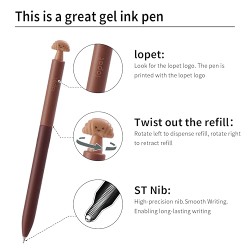Pack de 8 bolígrafos retráctiles de tinta gel negra 0.5mm miniatura 2