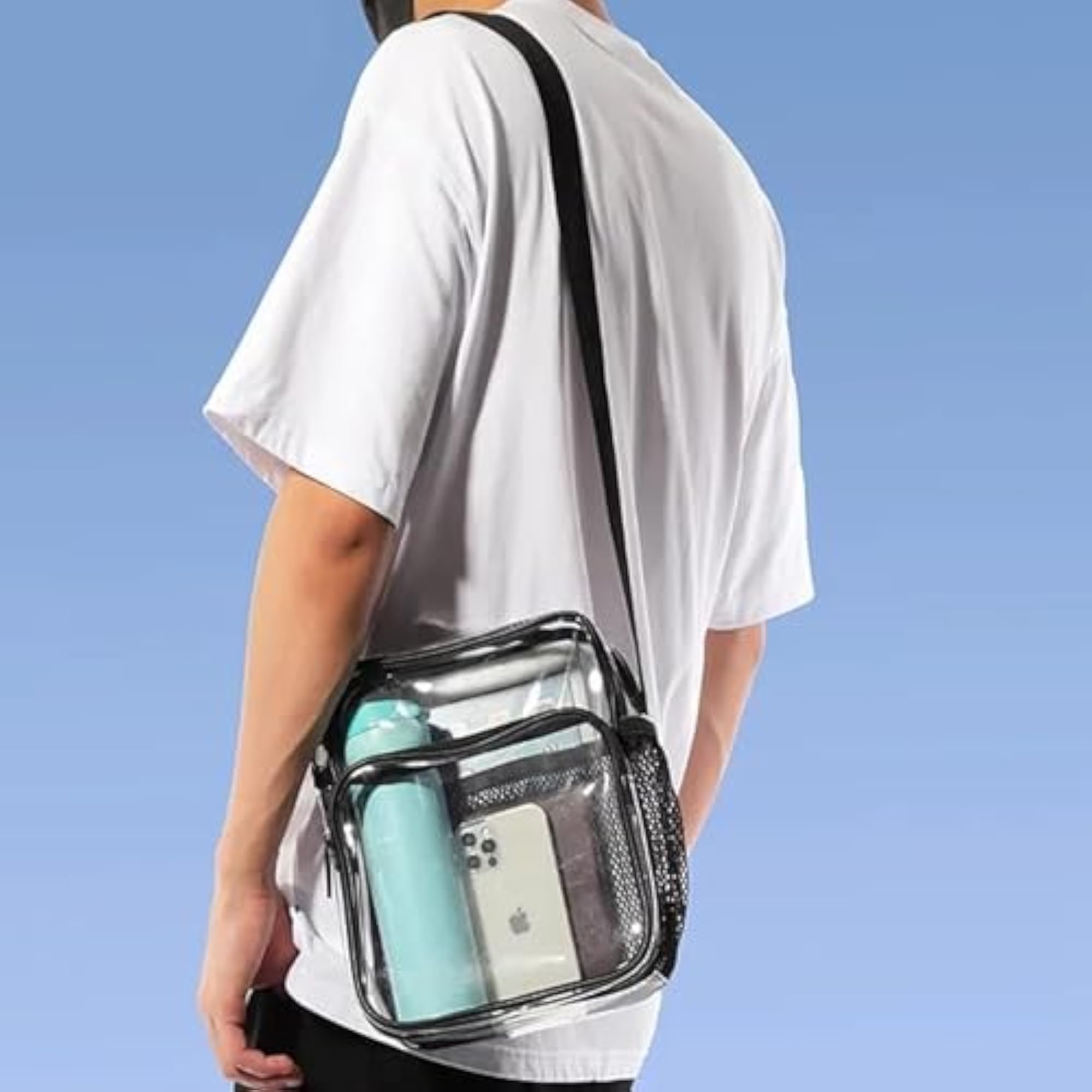 Transparent PVC Sling Bag with Adjustable Strap