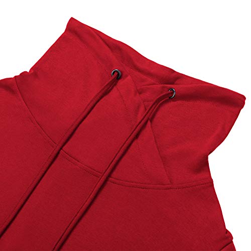 Bulotus Fall Sweaters for Women 2025 Cowl Neck Asymmetrical Long Tunics for Leggings Vacation Travel Tops with Pockets
