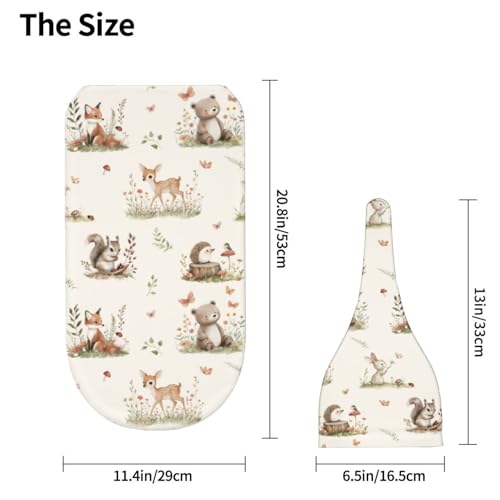 Image of Cute Cartoon Animal and Botanical Print Swaddle Blanket with Beanie Hat Set Newborn Swaddle Wrap Soft Baby Receiving Blankets Baby Swaddle Blanket for Baby Boys and Girls