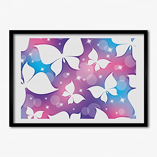 Cadre photo papillons 70x50 cm idéal pour illuminer un salon contemporain