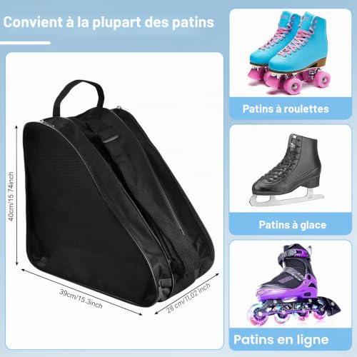 SLTAXAR Sac pour Patin à Roulette 39x28x40cm Sac Rangement Patin a roulettes Sac Roller Sac pour Patins à Glace Sac de Patinage à roulettes Sac de Sport Patinage pour Chaussures de Patinage – vue 2