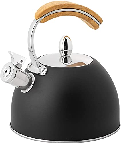 Bouilloire sifflante en acier inoxydable de 3L avec poignée en bois rétro - 2