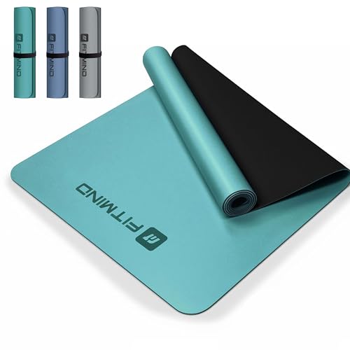 FITMIND Esterilla Yoga Antideslizante, Extra Wide & Long, Non-Slip Natural Rubber Base & PU Top, Anti-Tear, Ideal for Yoga, Pilates, and Fitness,1830×680×4.5mm