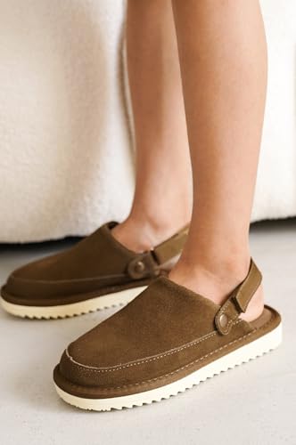 Image of Project Cloud Kids Genuine Leather Clogs with Back Strap (Little Goldstar) | Memory Foam Insole Lightweight Easy On Sandals for Boys & Girls Adjustable Fit Non Slip Outsole Comfortable Casual Everyday