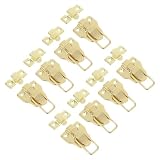 CTIRCHIU 8 Piezas Pestillo de Caja de Metal Dorado de Hierro con Cierre Seguro para Estuche de Guitarra y Caja de Tesoro, Construcción Resistente y Uso Versátil