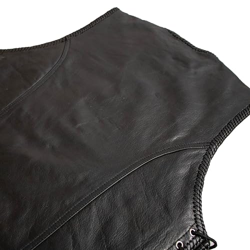 MDM Herren Lederweste, Bikerweste, Lederkutte, Rindleder, Clubweste, (Gr. L)