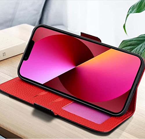 Funda para iPhone 13 Pro cartera de cuero con tapa imán antichoque 4