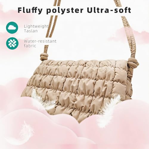 Image of NAARIAN Shoulder Bag for Women, Small Puffer Crescent Hobo Bag, Trendy Waterproof Clutch with Magnetic Closure | Trendy